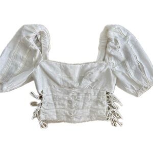 FARM RIO CROP TOP LINEN Size Small